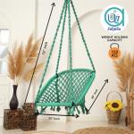 Buy C-Shape Hammock Swing Hanging Chair (Uyyala Jula) for Adults & Kids – Durable Cotton for Indoor/Outdoor Use – Max 80kg Capacity – Green – Comfortable & Relaxing