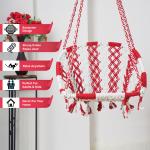 Buy C-Shape Hammock Swing Chair (Uyyala Jhula) - Comfortable Cotton Swing for Adults & Kids, Indoor/Outdoor Use, Max 80kg Capacity, Red & White