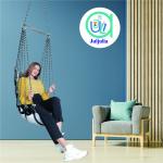 Understated Grey Single Seater Jhula | Hanging Swing Chair for Home & Office Spaces