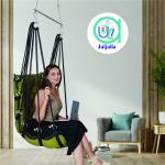 Green Cotton Hammock Swing | Relaxing Jhula for Garden, Patio & Home