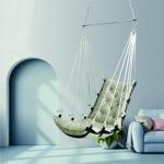 Elegant Cream Single Seater Jhula | Stylish Indoor Swing for Home & Balcony | Easy to Install