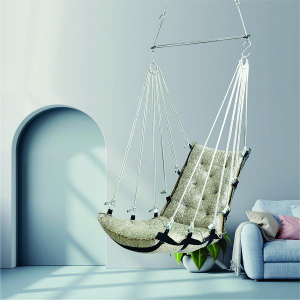 Elegant Cream Single Seater Jhula | Stylish Indoor Swing for Home & Balcony | Easy to Install