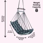 Minimalist Grey Hanging Jhula | Modern Swing Chair for Home, Patio & Balcony | 200 Kg Load