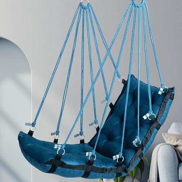 Premium Cotton Hanging Jhula Chair for Home Balcony & Garden | Durable Hammock Swing