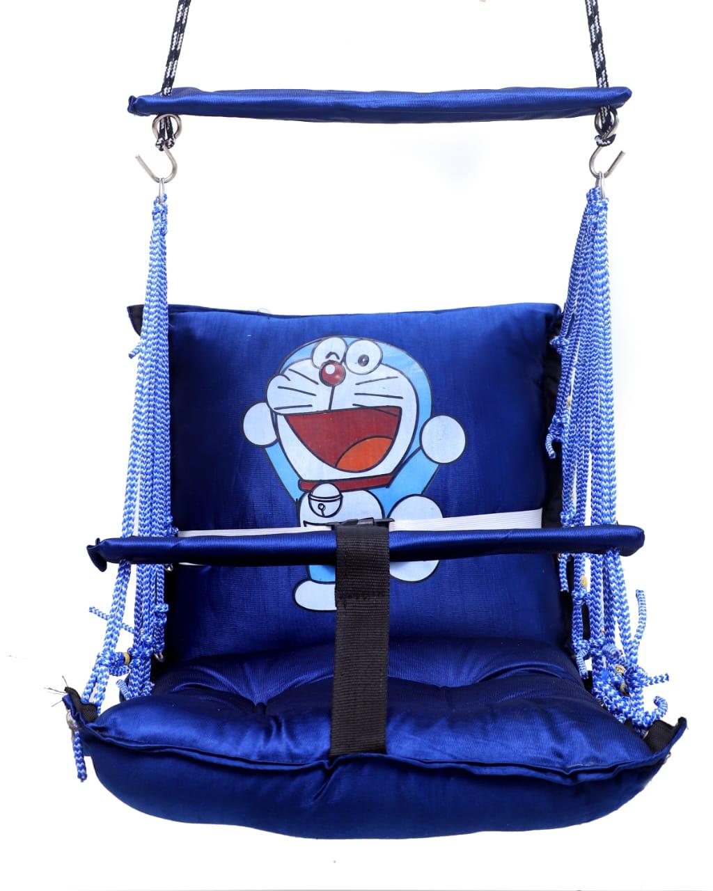 Hammock Baby Swing Hanging Chair uyyala jula for Adult Kids Indoor Outdoor Balcony Sturdy Cotton Indoor/Outdoor Jula for Balcony - Blue