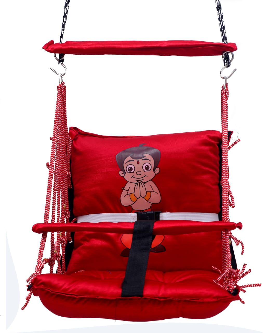 Hammock Baby Swing Hanging Chair uyyala jula for Adult Kids Indoor Outdoor Balcony Sturdy Cotton Indoor/Outdoor Jula for Balcony - Red