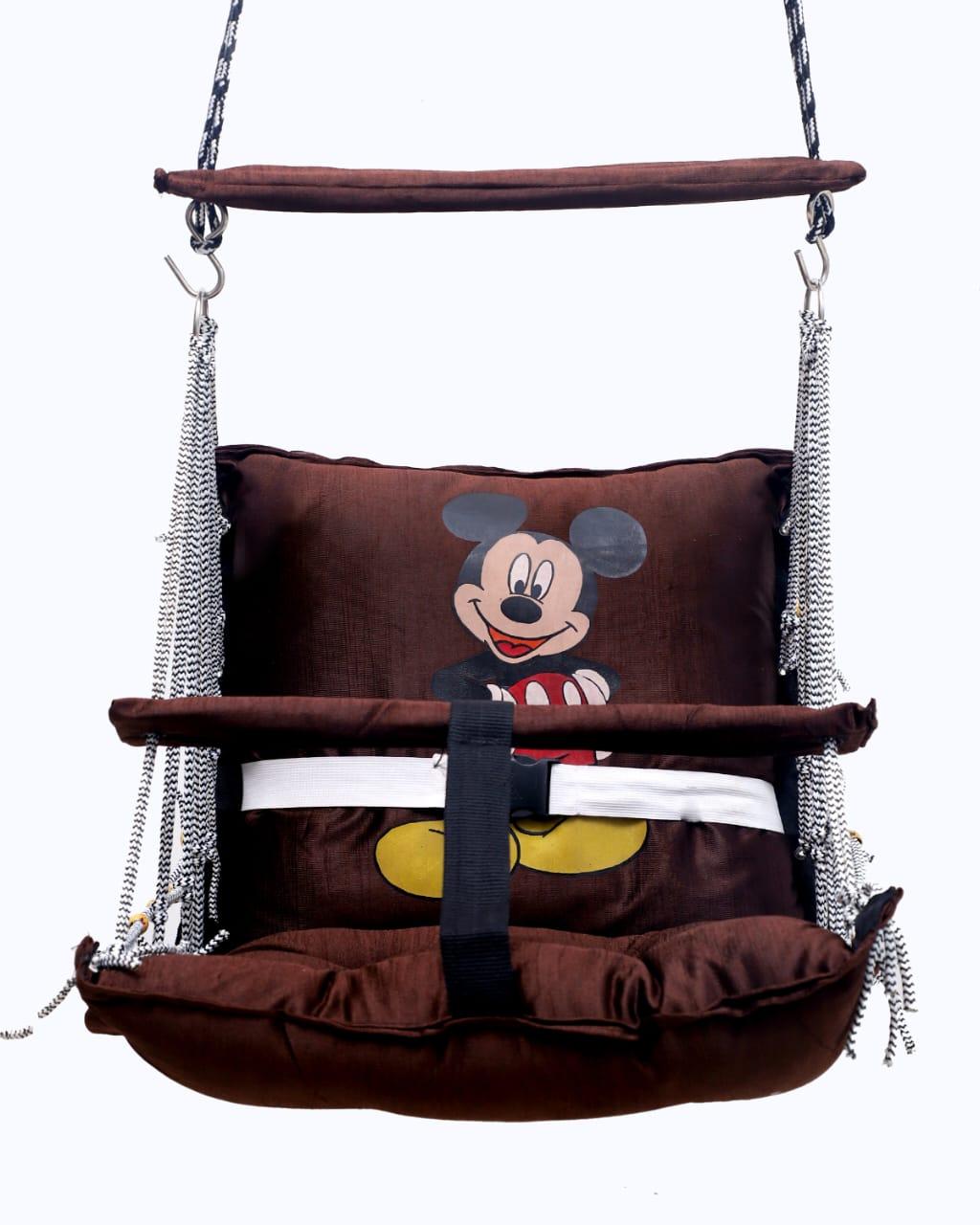 Hammock Baby Swing Hanging Chair uyyala jula for Adult Kids Indoor Outdoor Balcony Sturdy Cotton Indoor/Outdoor Jula for Balcony - Brown